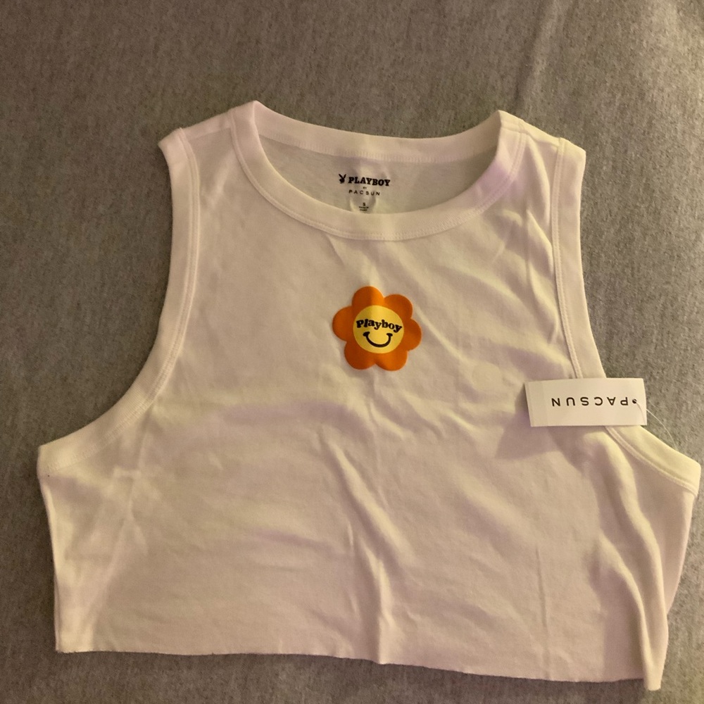 Playboy cropped tank top, brand new, size small